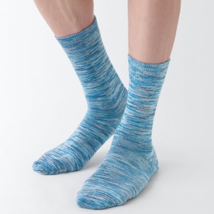 Muji Right Angle Excess Yarn 3 Pair Uomo Calzini Blu | OD5C7G21O