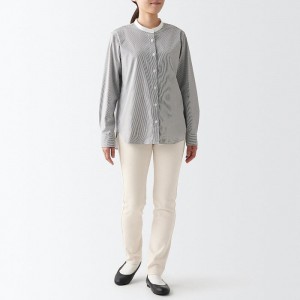 Muji Stretch Denim Slim Donna Jeans Bianche | XC4T8L59J