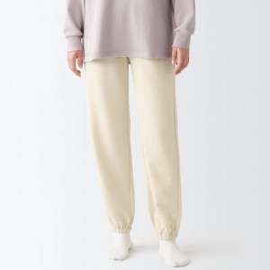 Muji Stretch French Terry Hem Squeezing Donna Pantaloni Bianche | DM0E9W47R