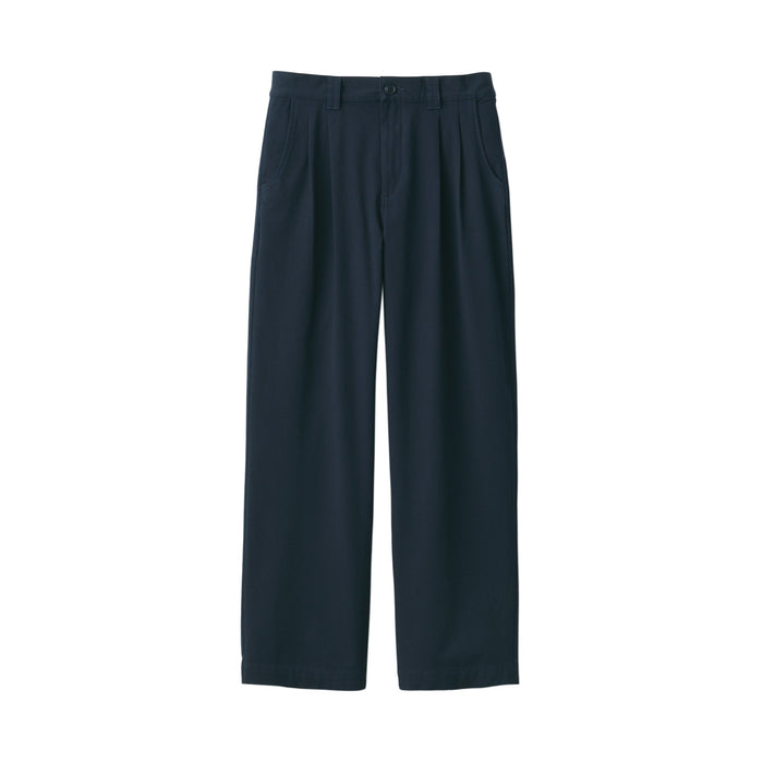 Muji 4-Way Stretch Chino Darted Wide Donna Pantaloni Blu Marino | JJ3M5Y03X
