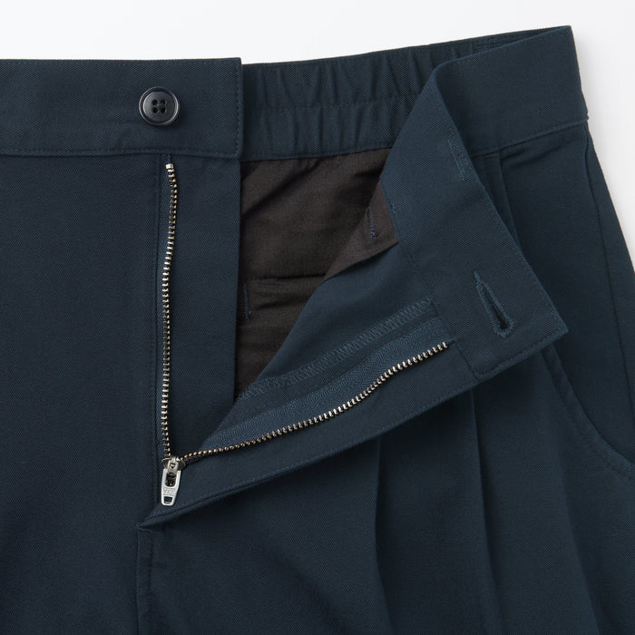 Muji 4-Way Stretch Chino Darted Wide Donna Pantaloni Blu Marino | JJ3M5Y03X