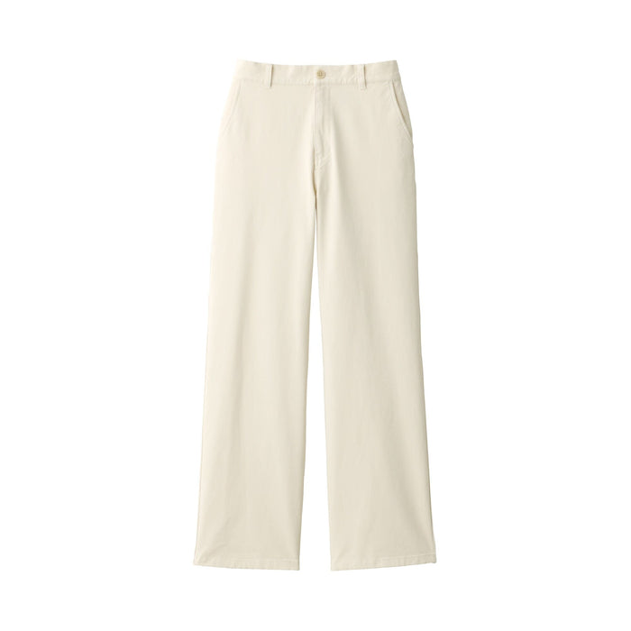 Muji 4-Way Stretch Chino Wide Straight Donna Pantaloni Bianche | OQ8S0T63W