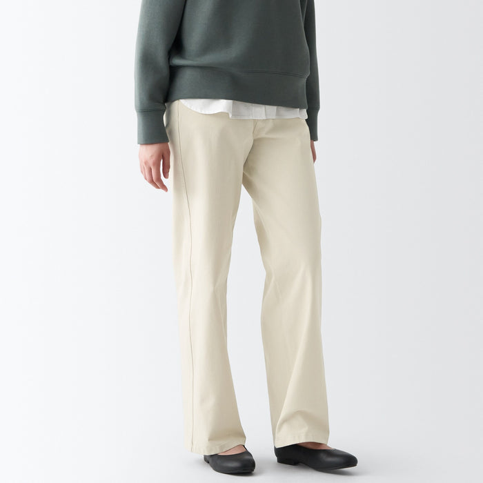 Muji 4-Way Stretch Chino Wide Straight Donna Pantaloni Bianche | OQ8S0T63W