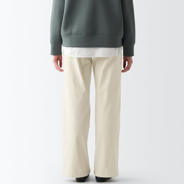Muji 4-Way Stretch Chino Wide Straight Donna Pantaloni Bianche | OQ8S0T63W