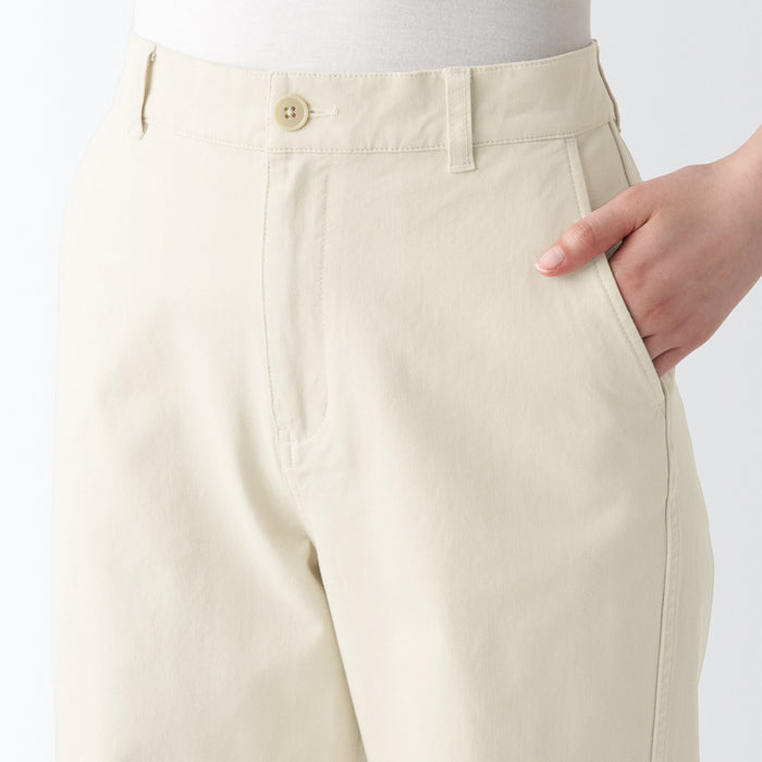 Muji 4-Way Stretch Chino Wide Straight Donna Pantaloni Bianche | OQ8S0T63W