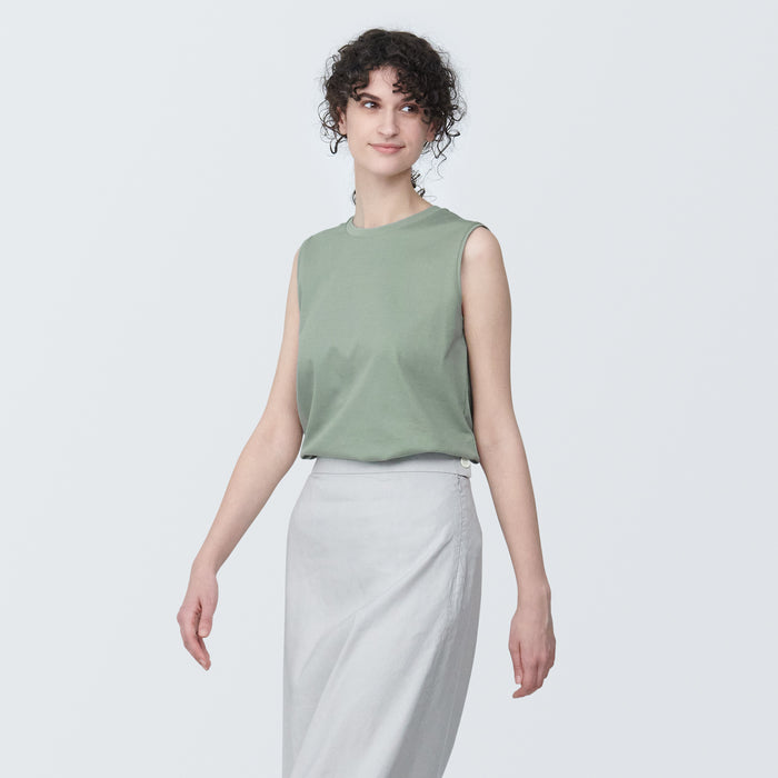 Muji Anti-Sweat Stain Sleeveless Donna Magliette Verdi | GU8J9O55G