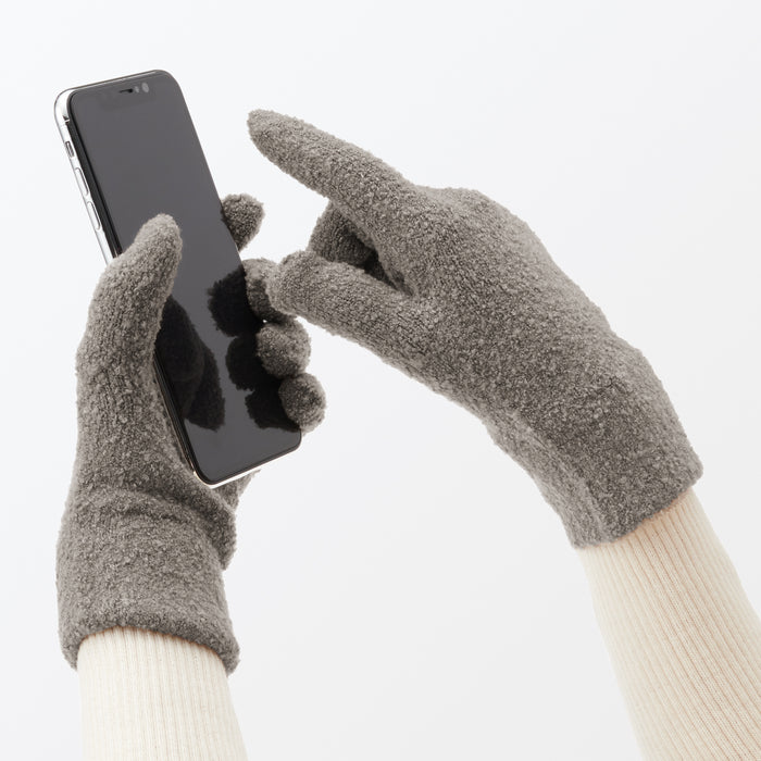 Muji Boucle Touchscreen Uomo Guanti Grigie | OB1L2B26U