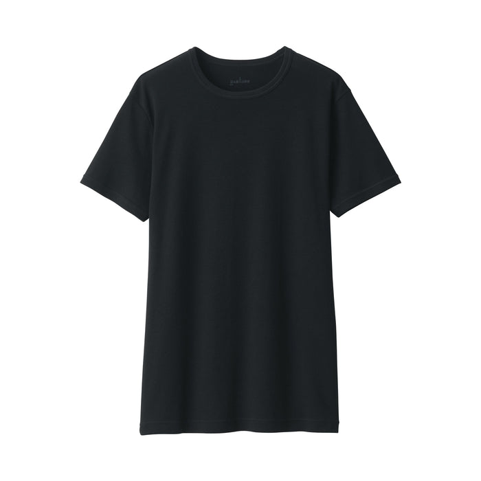 Muji Breathable Cotton Crew Neck Short Sleeve Uomo Magliette Nere | HR4P6P26V