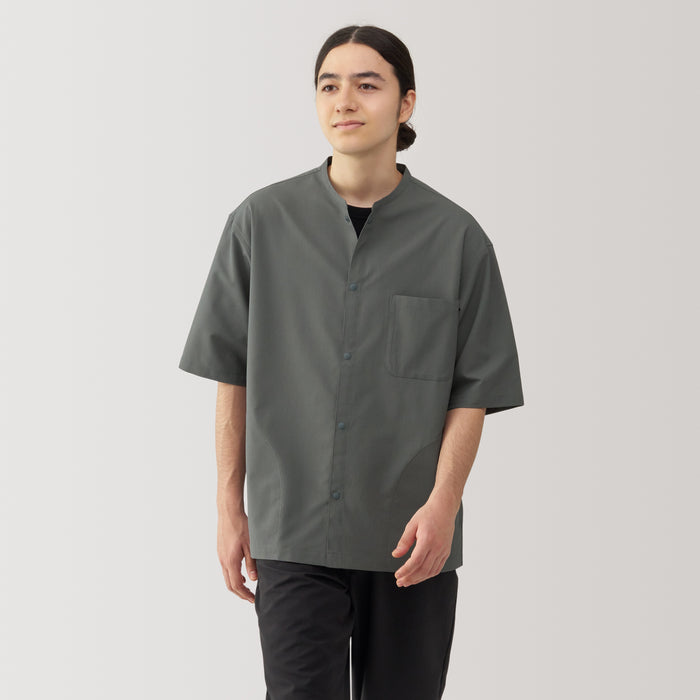 Muji Breathable Half Sleeve Collar Uomo Camicie Grigie | OQ5I4A97I