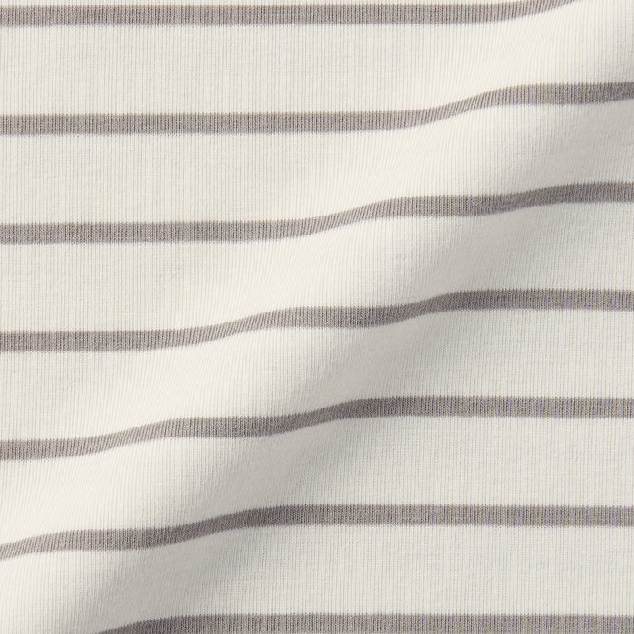 Muji Brushed Ribbed High Neck Long Sleeve Striped Donna Magliette Bianche | RJ3X3R64J