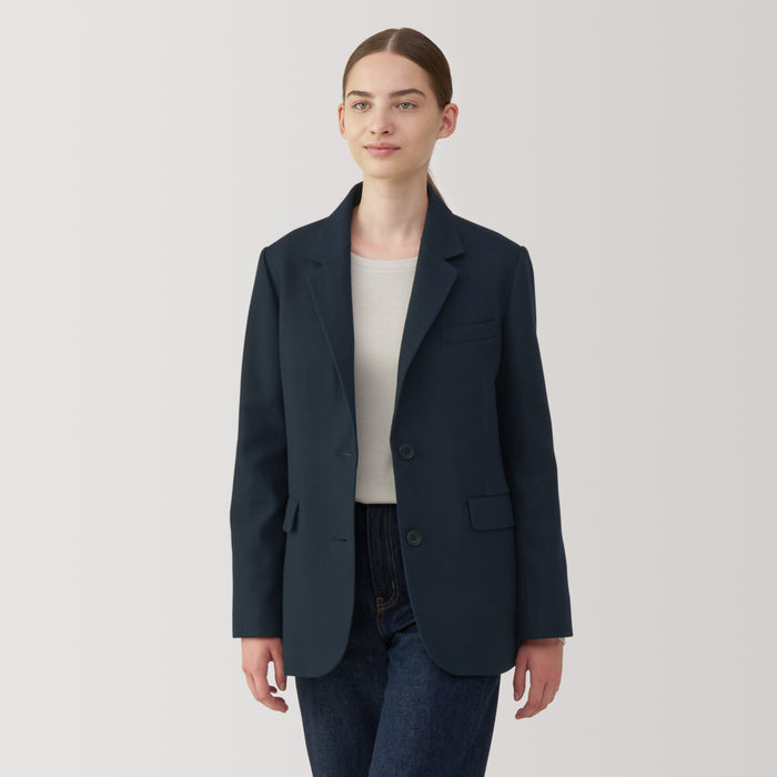 Muji Brushed Tailored Donna Giacche Blu Marino | AQ0S9X85V