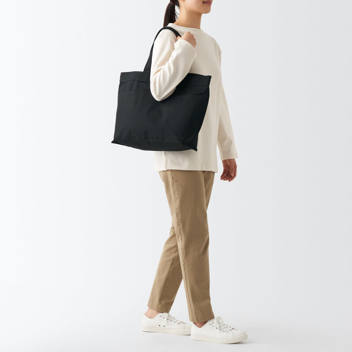 Muji Canvas Wide Uomo Borse Tote Nere | TN7M9C73D