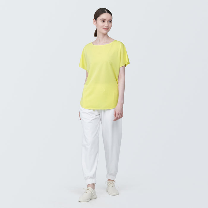 Muji Cool Touch Boat Neck Short Sleeve Donna Magliette Gialle | EC9L6G13A