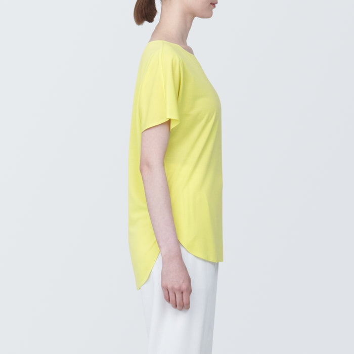 Muji Cool Touch Boat Neck Short Sleeve Donna Magliette Gialle | EC9L6G13A