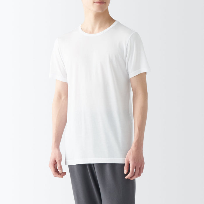 Muji Cool Touch Smooth Crew Neck Short Sleeve Uomo Magliette Blu | UP5U3A29G