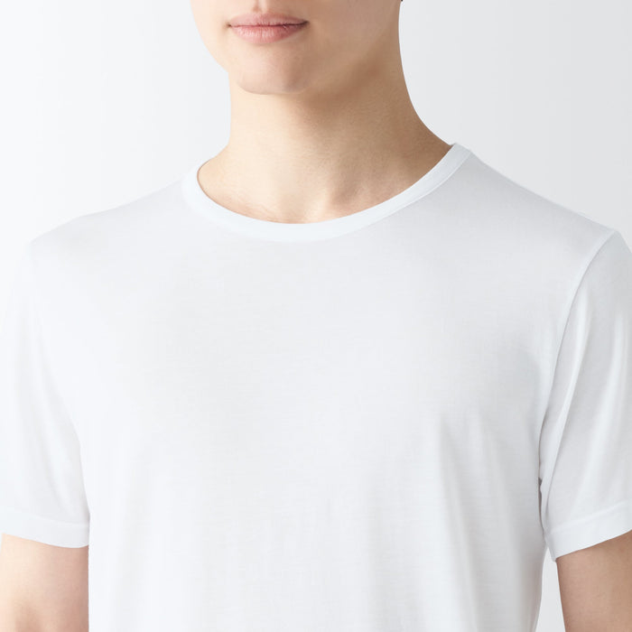 Muji Cool Touch Smooth Crew Neck Short Sleeve Uomo Magliette Blu | UP5U3A29G