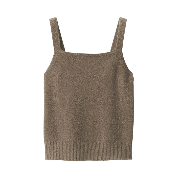 Muji Cotton Blend Cozy Knit Donna Canotta Marroni | JZ1K0G80J