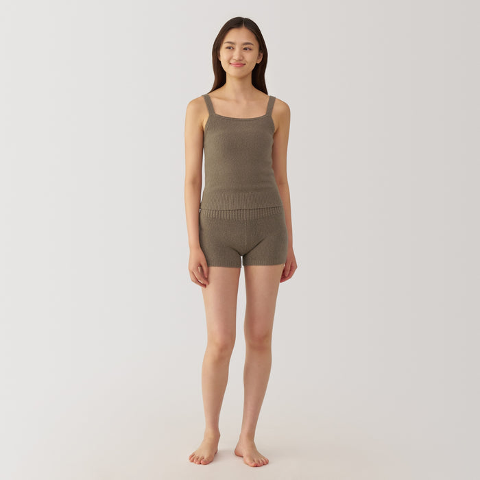 Muji Cotton Blend Cozy Knit Donna Canotta Marroni | JZ1K0G80J