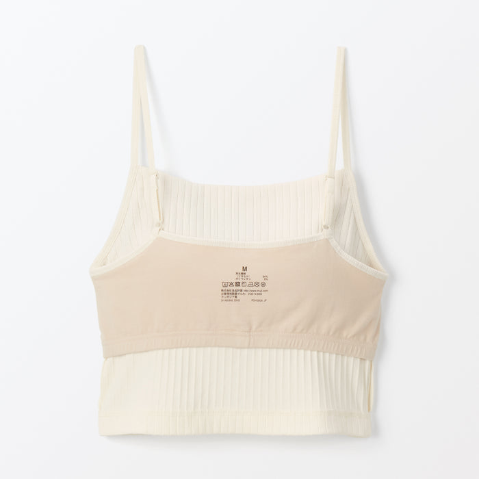 Muji Cotton Stretch Ribbed Short with Bra Donna Canotta Bianche | KJ5J6B72G
