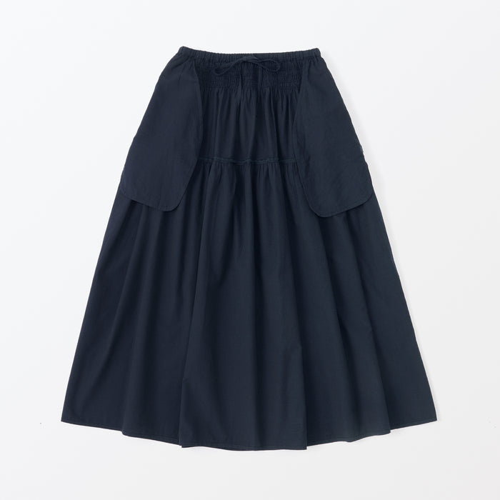 Muji Cotton Voile Gather Donna Gonne Blu Marino | XB6O8M53L
