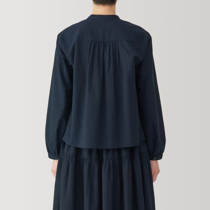 Muji Cotton Voile Long Sleeve Donna Camicetta Blu Marino | AX4R6T56B