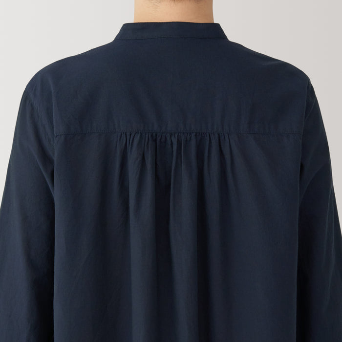 Muji Cotton Voile Long Sleeve Donna Vestito Blu Marino | PO1J7J61E