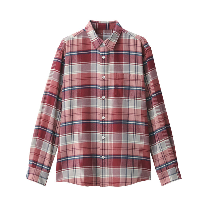 Muji Flannel Long Sleeve Patterned Uomo Camicie Rosse | OO9T0Q26W