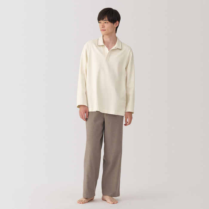 Muji Flannel Skipper Uomo Pigiama Bianche | DJ5I7I09F