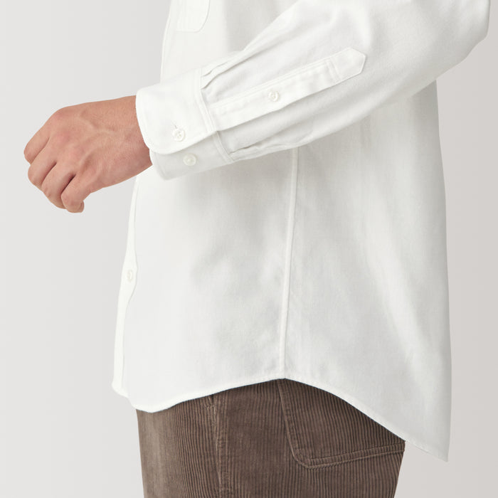 Muji Flannel Stand Collar Long Sleeve Uomo Camicie Bianche | HZ1S1P01X