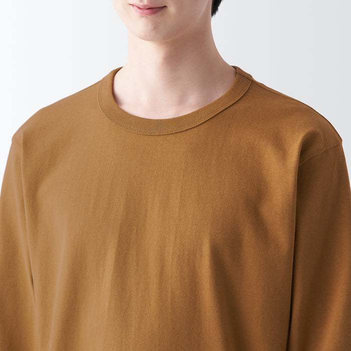 Muji Heavy Weight Jersey Long Sleeve Uomo Magliette Marroni | TM2J0A75Q