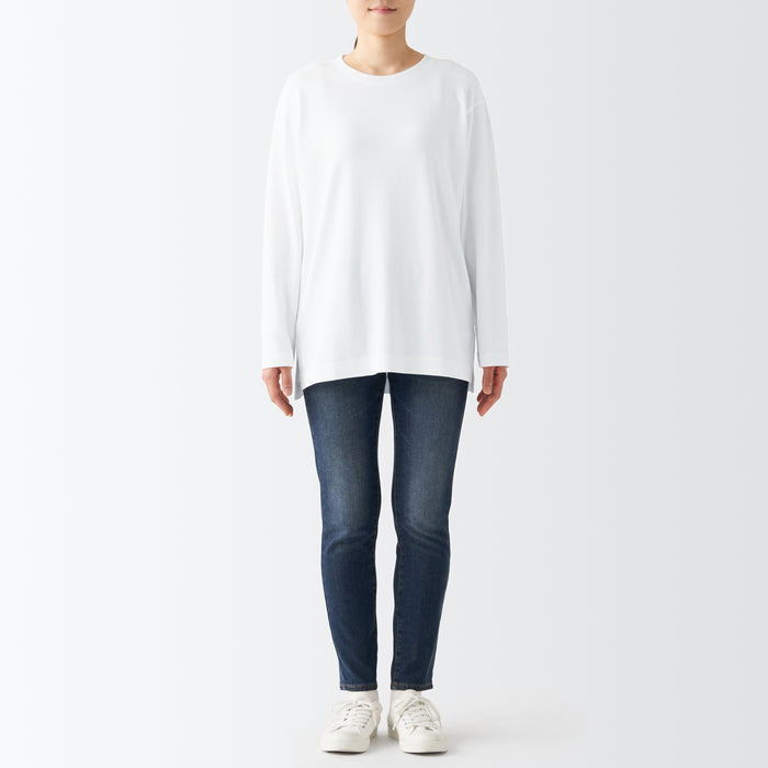 Muji Interlock Long Length L/S Donna Magliette Bianche | MF1P1T64T