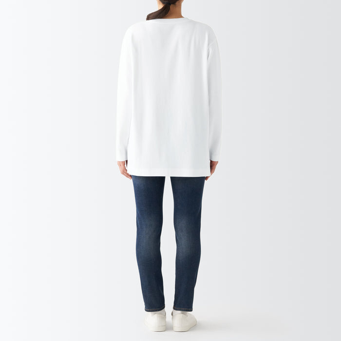 Muji Interlock Long Length L/S Donna Magliette Bianche | MF1P1T64T