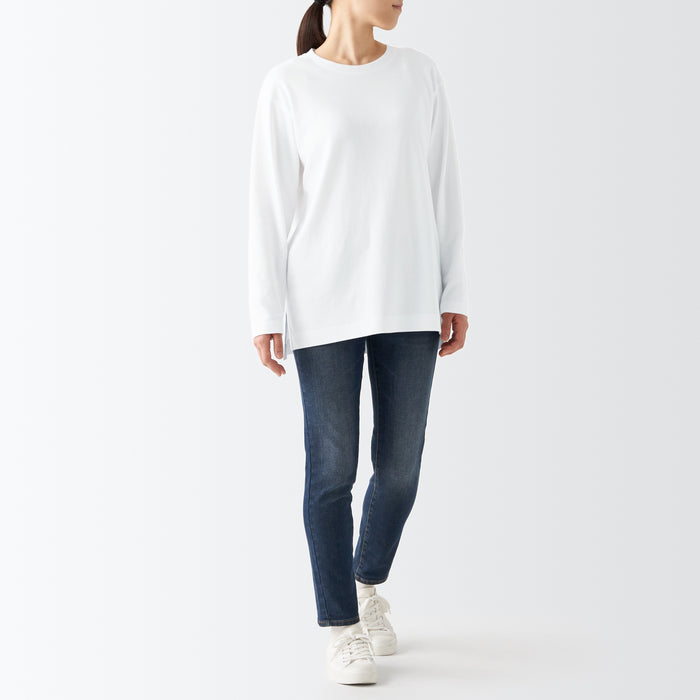 Muji Interlock Long Length L/S Donna Magliette Bianche | MF1P1T64T