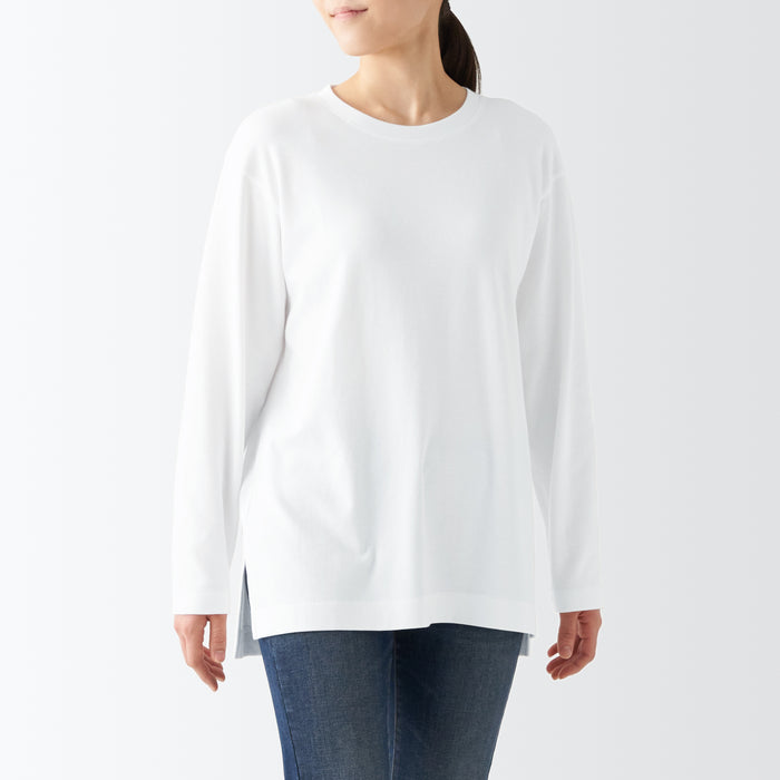 Muji Interlock Long Length L/S Donna Magliette Bianche | MF1P1T64T