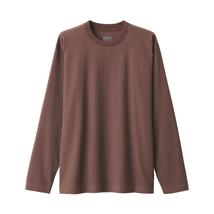 Muji Jersey Crew Neck Long Sleeve Striped Uomo Magliette Grigie | EW9K6E87F