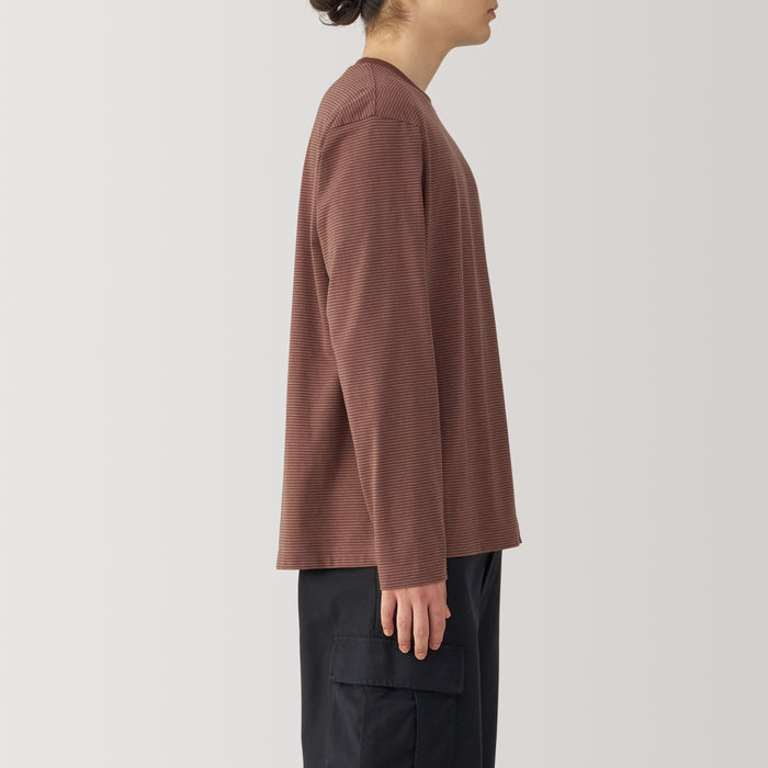Muji Jersey Crew Neck Long Sleeve Striped Uomo Magliette Grigie | EW9K6E87F