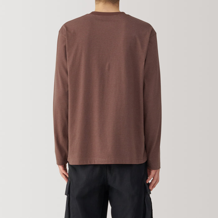 Muji Jersey Crew Neck Long Sleeve Striped Uomo Magliette Grigie | EW9K6E87F