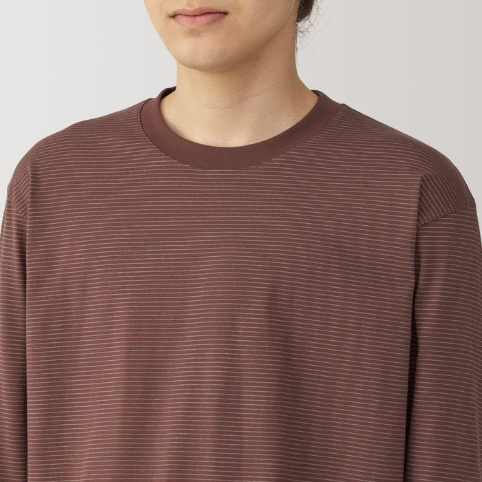 Muji Jersey Crew Neck Long Sleeve Striped Uomo Magliette Grigie | EW9K6E87F