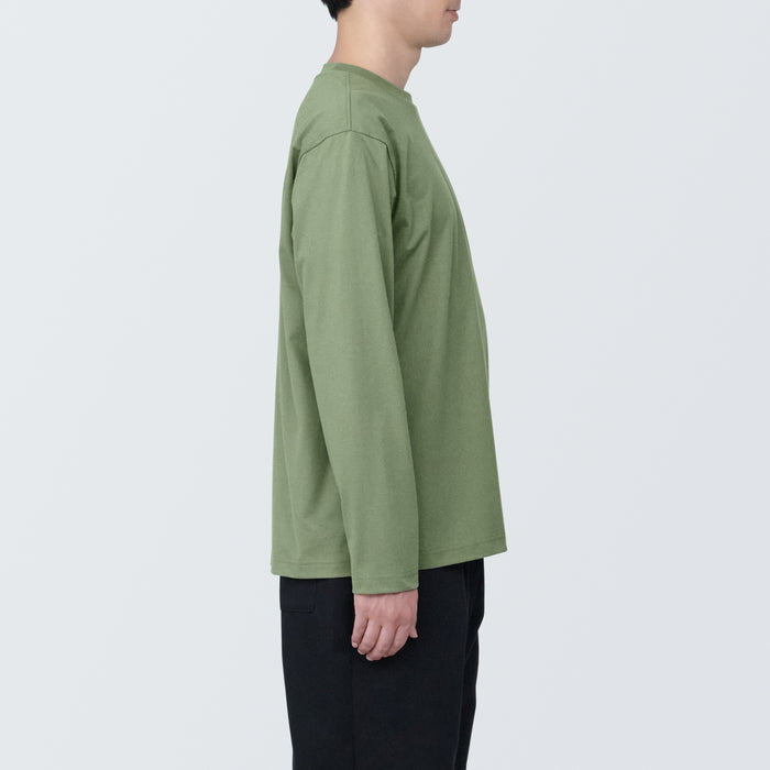 Muji Jersey Crew Neck Long Sleeve Uomo Magliette Verdi | BH2P3F79C