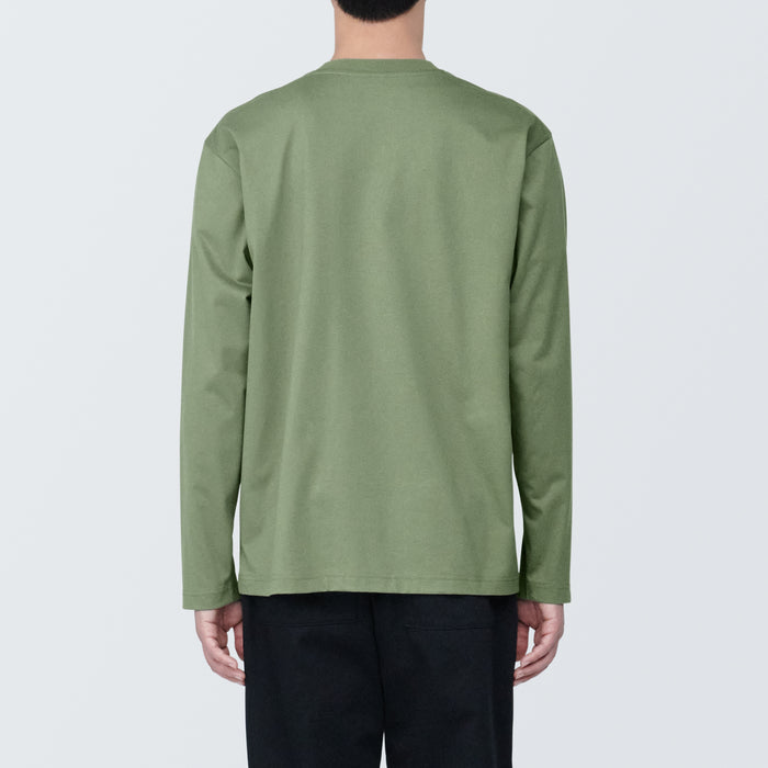 Muji Jersey Crew Neck Long Sleeve Uomo Magliette Verdi | BH2P3F79C