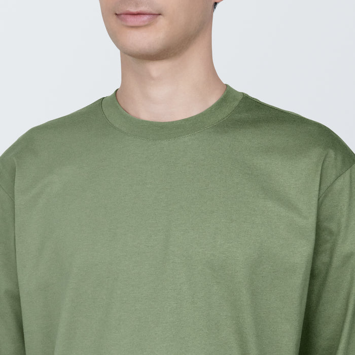 Muji Jersey Crew Neck Long Sleeve Uomo Magliette Verdi | BH2P3F79C