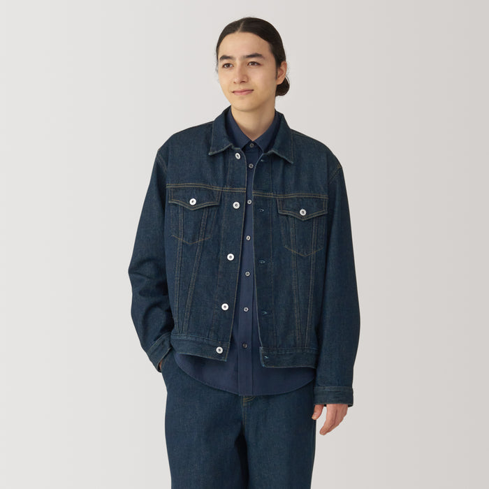 Muji Kapok Blend Denim Uomo Giacche Blu Marino | HE9A0O33V