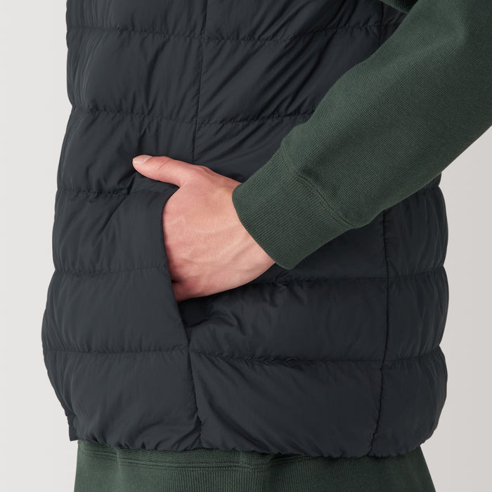 Muji Lightweight Down Collarless Uomo Gilet Nere | DX6D8G16X