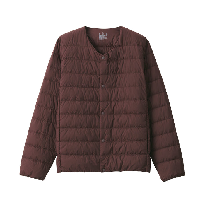 Muji Lightweight Down Collarless Uomo Giacche Bordeaux | NT6G0U33K