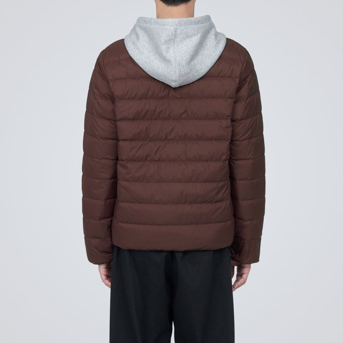 Muji Lightweight Down Collarless Uomo Giacche Bordeaux | NT6G0U33K