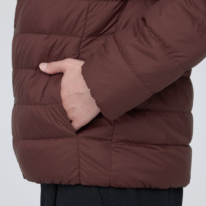 Muji Lightweight Down Collarless Uomo Giacche Bordeaux | NT6G0U33K