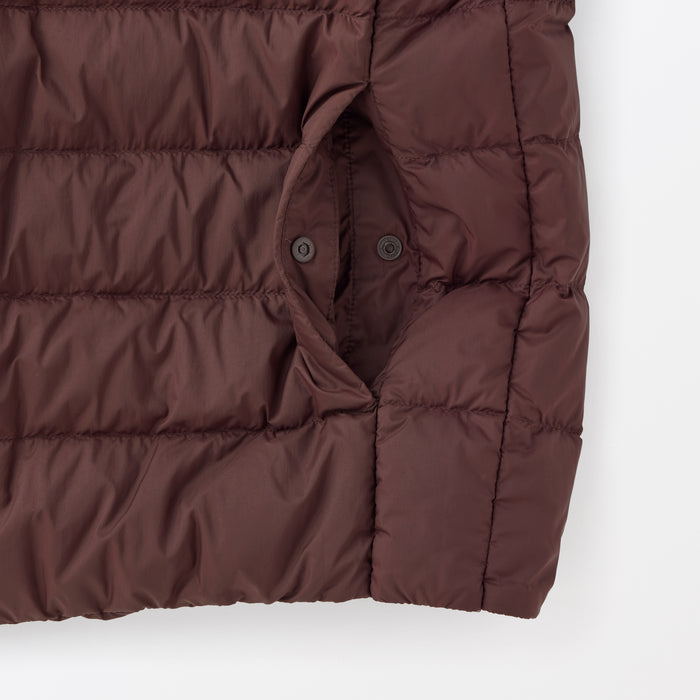 Muji Lightweight Down Collarless Uomo Giacche Bordeaux | NT6G0U33K
