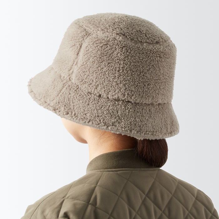 Muji Recycle Polyester Boa Donna Cappello A Secchiello Grigie | HZ7E5H70Z