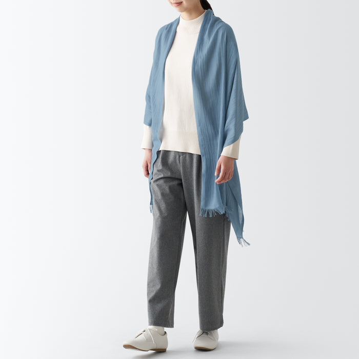Muji Recycled Polyester Blend Uomo Sciarpa Blu | IR5I6A79C