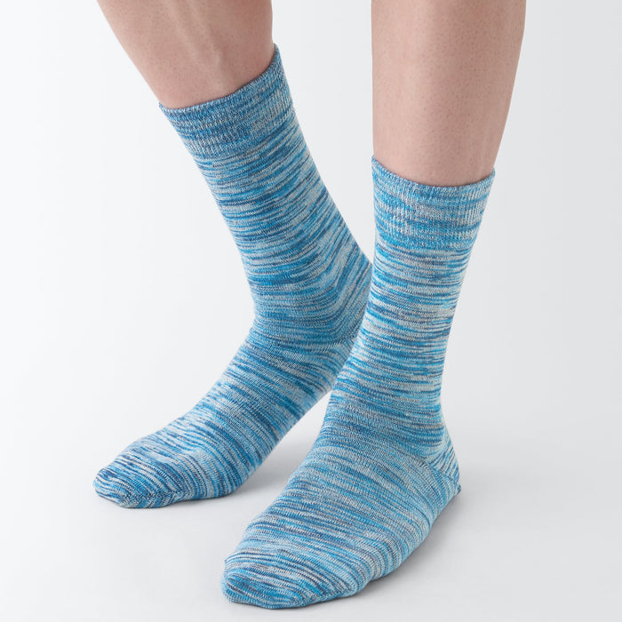 Muji Right Angle Excess Yarn 3 Pair Uomo Calzini Blu | CC4L2O17V
